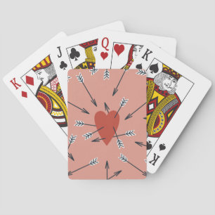 Jeu De Cartes Flèches de coeur faites main.