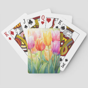 Jeu De Cartes Fleur Aquarelle Ressort Jardin Tulip