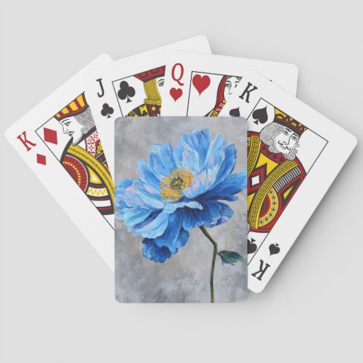 Jeu De Cartes Fleur bleue acrylique (dos)