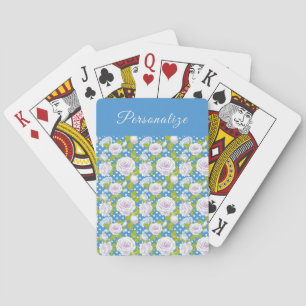 Jeu De Cartes Fleur Bleue Blanche Rose Style Tendance