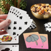 Jeu De Cartes Fleur bleue sur fond rose (In Situ)
