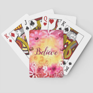 Jeu De Cartes Fleur botanique bohème fantaisiste Croyez en l'art