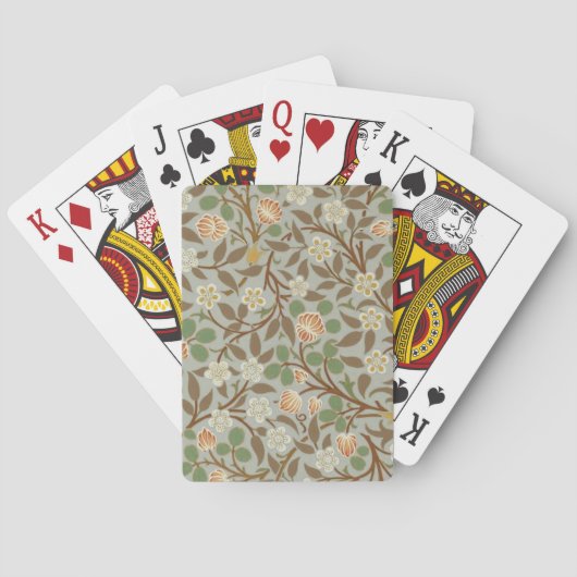Jeu De Cartes Fleur botanique de trèfle William Morris (dos)