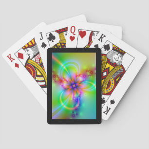 Jeu De Cartes Fleur Colorée Avec Rubans