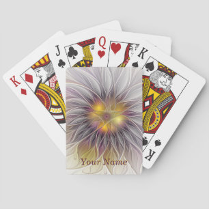 Jeu De Cartes Fleur colorée lumineuse, nom fractal abstrait