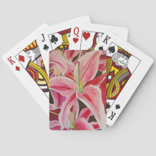Jeu De Cartes Fleur d'aquarelle Stargazer rose lièvre