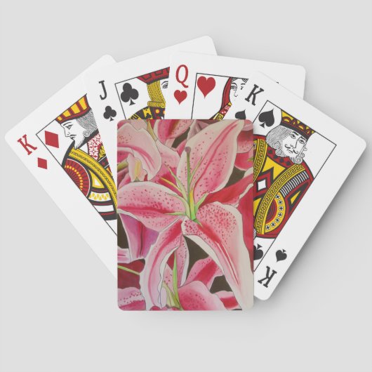Jeu De Cartes Fleur d'aquarelle Stargazer rose lièvre (dos)
