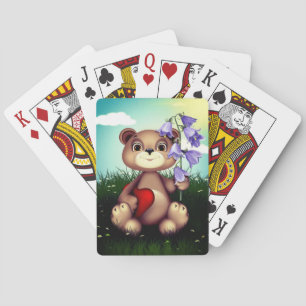 Jeu De Cartes Fleur de bouquet de tenue d'ours