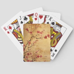 Jeu De Cartes Fleur de cerisier japonaise vintage
