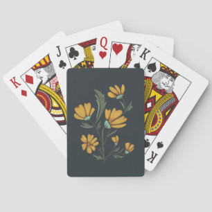 Jeu De Cartes Fleur de Cosmos Jaune Beauté simple
