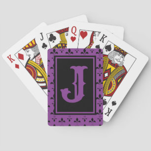 Jeu De Cartes Fleur de Lis violet et noire personnalisées