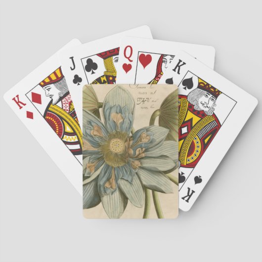 Jeu De Cartes Fleur de Lotus Bleu sur Arrière - plan Tan avec éc (dos)