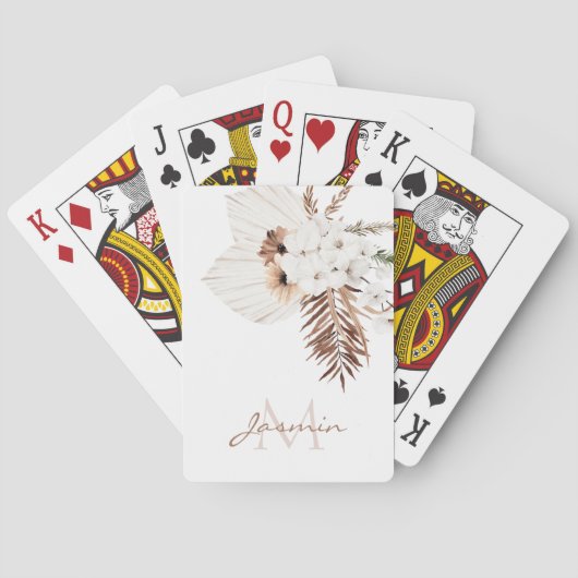 Jeu De Cartes Fleur de Pampa Bohème Rustique (dos)