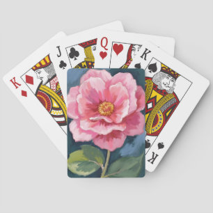 Jeu De Cartes Fleur de pivoine rose floral aquarelle