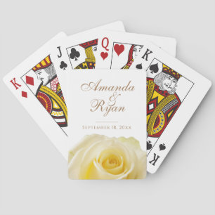 Jeu De Cartes Fleur de rose jaune Floral Mariée Mariage Date