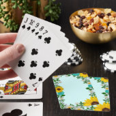 Jeu De Cartes Fleur de tournesol rustique Faisée Turquoise (In Situ)