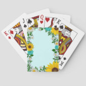 Jeu De Cartes Fleur de tournesol rustique Faisée Turquoise (dos)