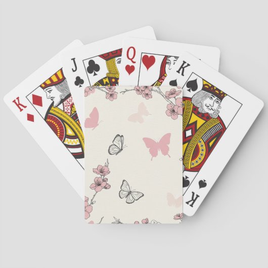 Jeu De Cartes Fleur d'Élégant Papillon (6) (dos)