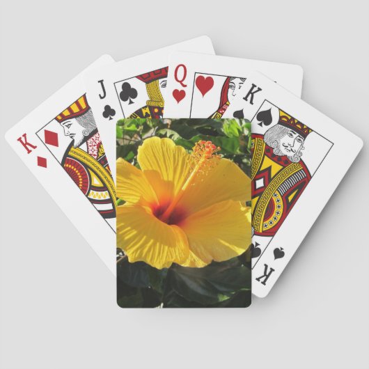 Jeu De Cartes Fleur d'Hibiscus jaune (dos)