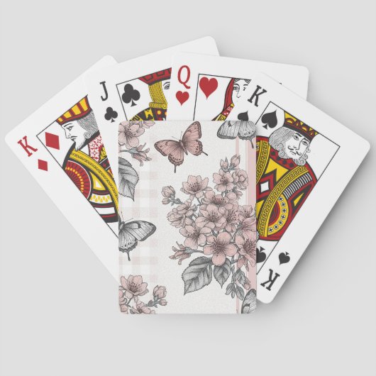 Jeu De Cartes Fleur Élégante de Papillon (1) (dos)