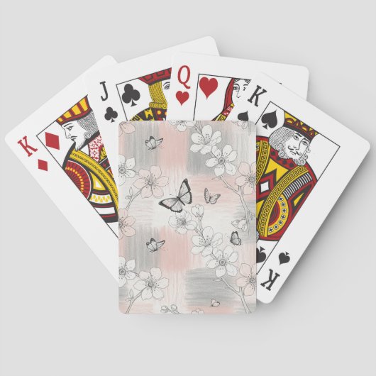 Jeu De Cartes Fleur Élégante de Papillon (3) (dos)