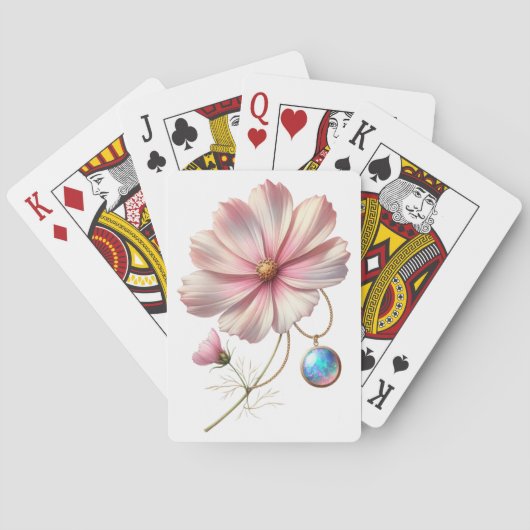 Jeu De Cartes Fleur et pierre précieuse d'octobre (dos)