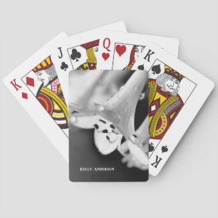 Jeu De Cartes Fleur noir et blanc minimaliste moderne avec ursig