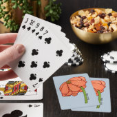 Jeu De Cartes Fleur orange sur fond bleu (In Situ)