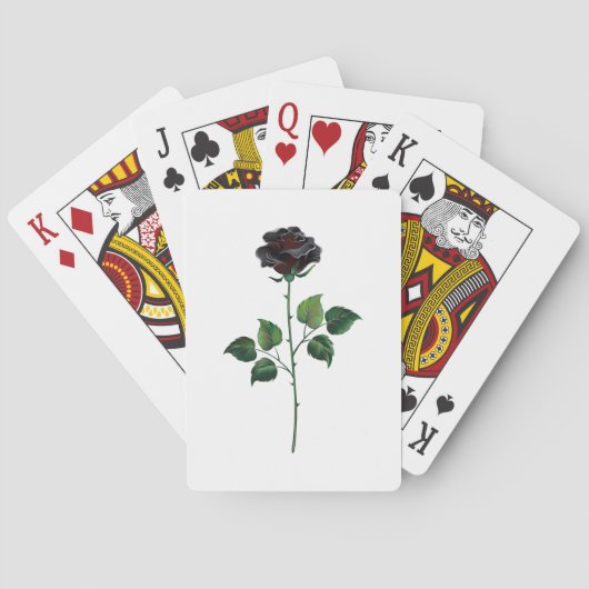 Jeu De Cartes Fleur rose noire (dos)
