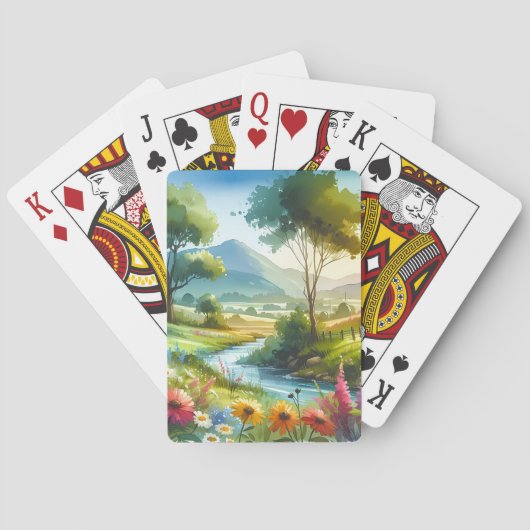 Jeu De Cartes Fleur sauvage et ruisseau dans la vallée de Spring (dos)