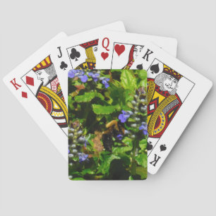 Jeu De Cartes Fleur violette et abeille boursouflante