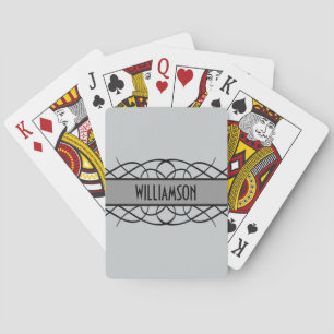 Jeu De Cartes Fleurissement Deco Gris