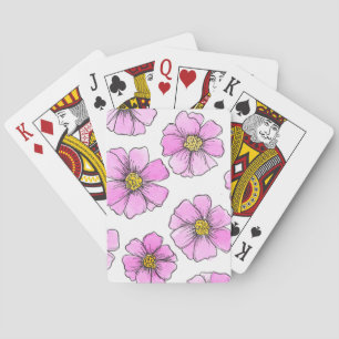 Jeu De Cartes Fleurs aquarelles roses et fantaisie
