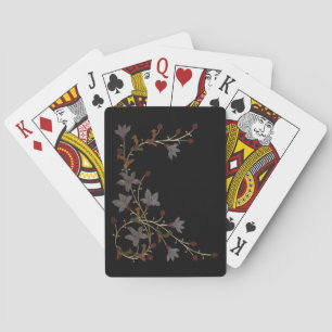 Jeu De Cartes Fleurs Art Déco sur fond noir