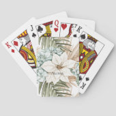 Jeu De Cartes Fleurs blanches bleues tropicales (dos)