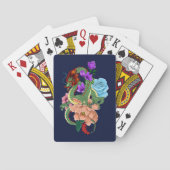 Jeu De Cartes Fleurs bleues chinoises de la marine Dragon (dos)