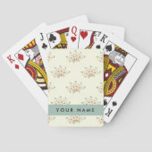 Jeu De Cartes Fleurs bleues et rouges, Bleues, Votre nom (dos)