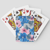 Jeu De Cartes Fleurs Bleues Roses Chic (dos)