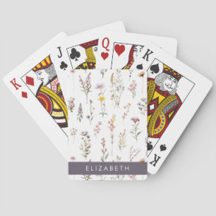 Jeu De Cartes Fleurs colorées, Fleurs sauvages, Verdure, Votre N