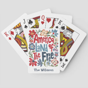 Jeu De Cartes Fleurs Colorées Personnalisées America Land Of The