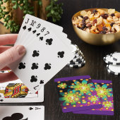Jeu De Cartes Fleurs colorées rétro