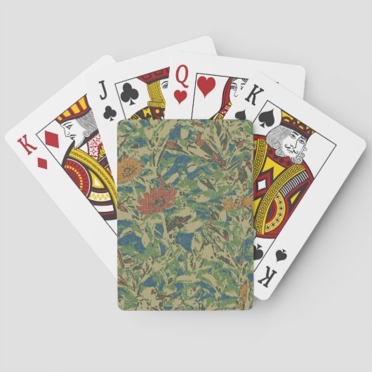 Jeu De Cartes Fleurs contre le motif de camouflage de feuille (dos)