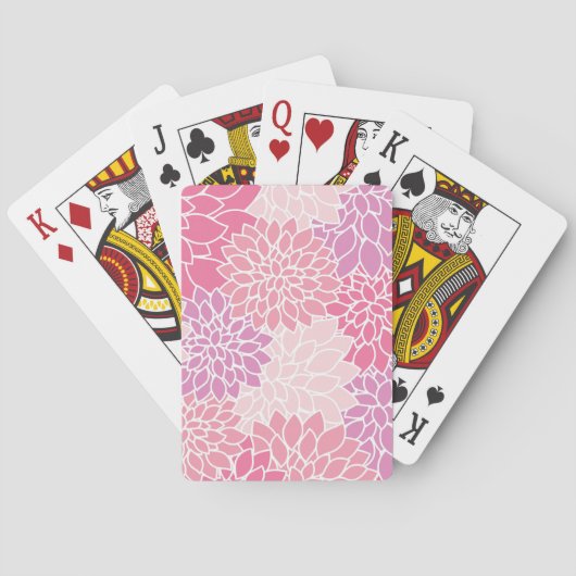 Jeu De Cartes Fleurs Dahlia, Motif De Fleurs, Dahlia Rose (dos)
