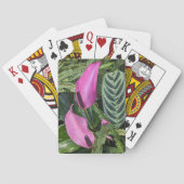 Jeu De Cartes Fleurs d'anthurium rose et feuillage (dos)