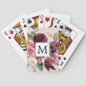 Jeu De Cartes Fleurs d'aquarelle modernes Monogrammes (dos)