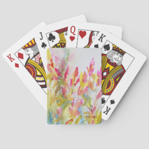 Jeu De Cartes Fleurs d'aquarelle rose