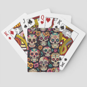 Jeu De Cartes Fleurs de Crâne de Sucre
