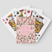 Jeu De Cartes Fleurs de fraises sucrées Aquarelle Florale (dos)