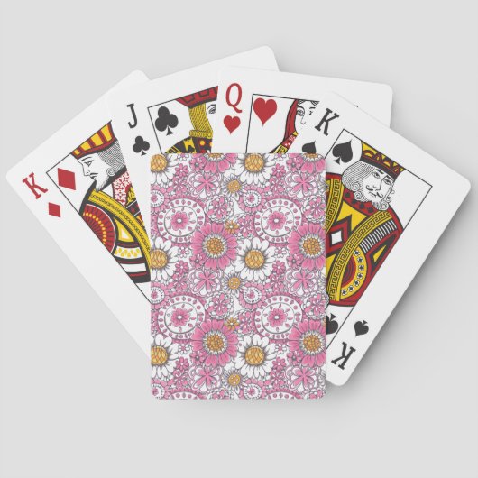 Jeu De Cartes Fleurs de gribouillis (dos)