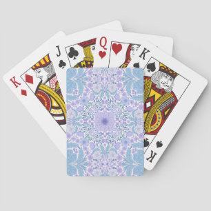 Jeu De Cartes Fleurs de jardin rétro en bleu et violet